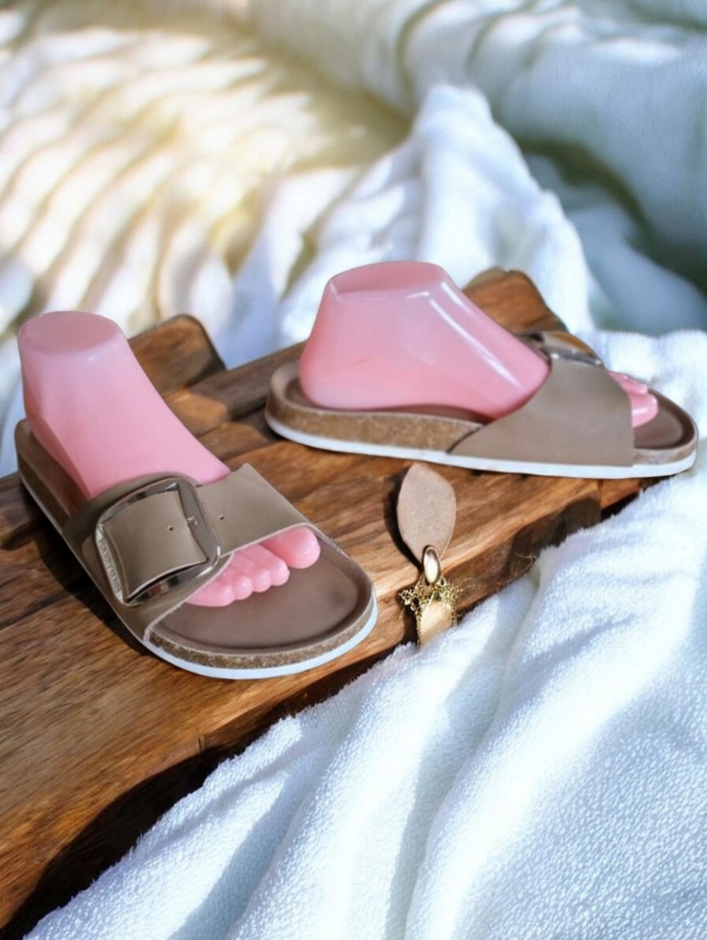 PROJECT CLOUD ( 8.5 / 9 ) MYKONOS Leather/Suede/Cork Anti Slip Sandals